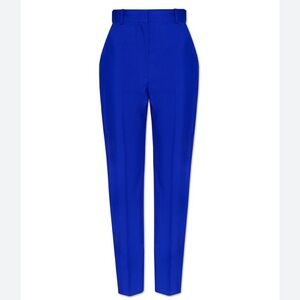 NWT Alexander McQueen Ultramarine High Waisted Blue Straight Leg Trousers